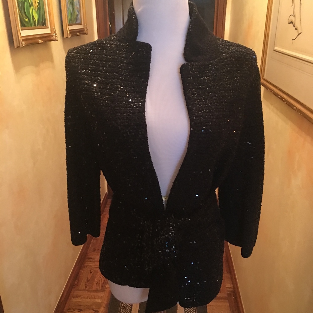 Black Sequin Evening Jacket NWT